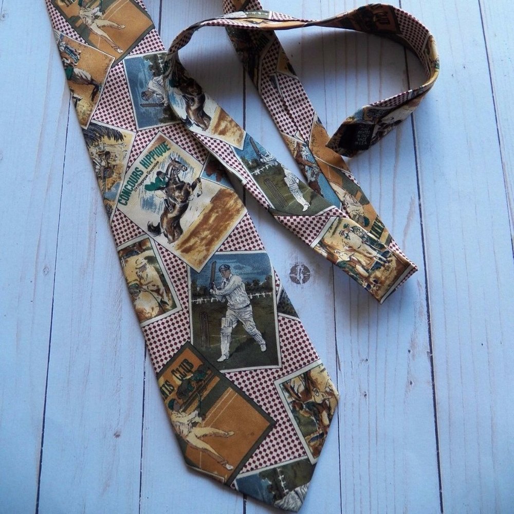 Baseball Theme Neck Tie Eddie Bauer